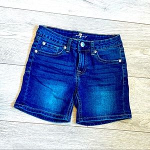 7 For All Mankind Girls Midi Denim Shorts